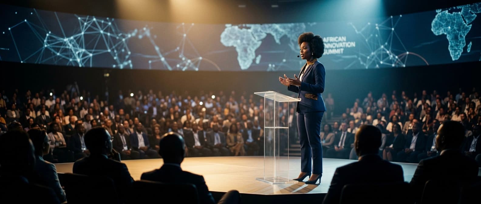 African innovation event with speakers and attendees